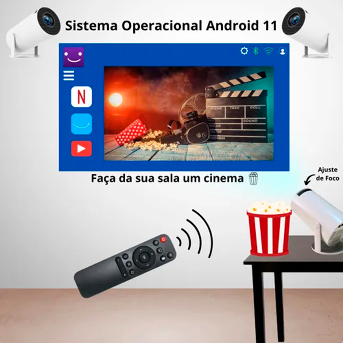 Prancheta-4-47 Projetor HY300 Smart Android 11 Full HD 1080P com WiFi 5G, Bluetooth e HDMI – Portátil Bivolt 4K - Imagem 4